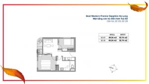 Mặt bằng căn hộ điển hình tòa S2 - 03 The Sapphire Condotel